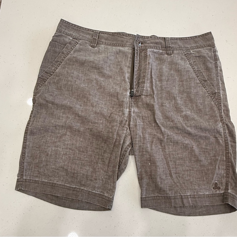 Prana Men's Taupe Flat Front Casual Shorts